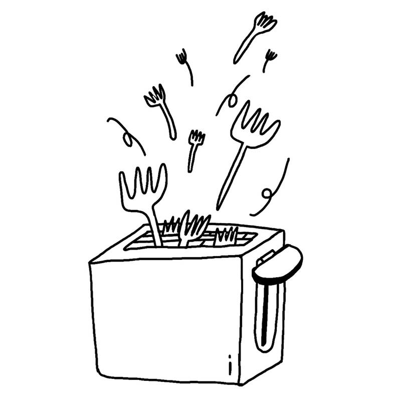 Illustration from Toast machine and the flowing forks